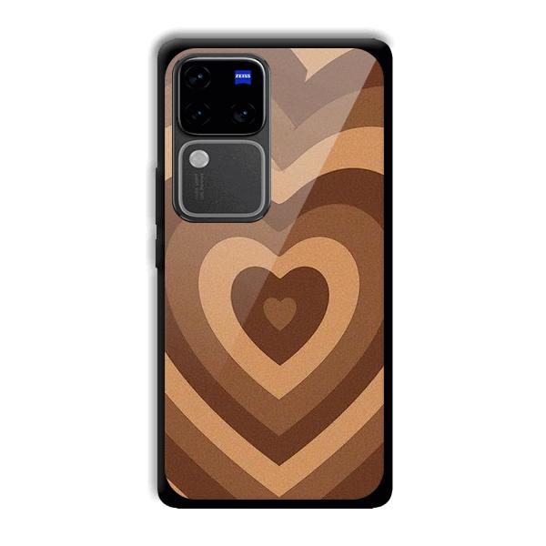 Brown Hearts Phone Customized Printed Back Cover for Vivo V30 Pro 5G