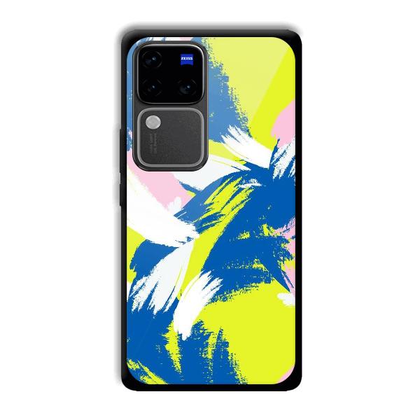 Blue White Pattern Phone Customized Printed Back Cover for Vivo V30 Pro 5G