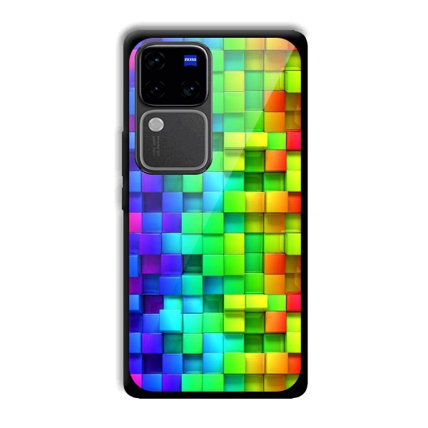 Square Blocks Phone Customized Printed Back Cover for Vivo V30 Pro 5G