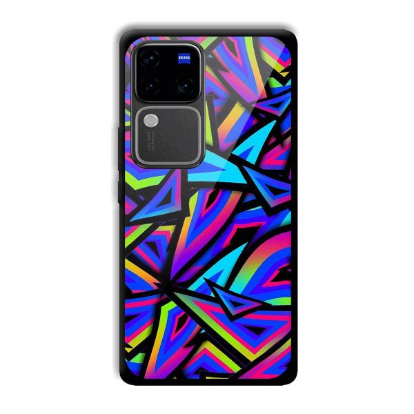 Blue Triangles Phone Customized Printed Back Cover for Vivo V30 Pro 5G