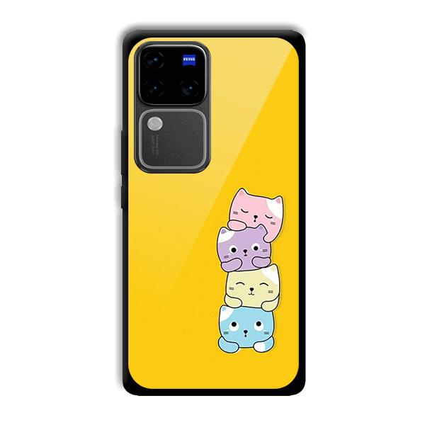 Colorful Kittens Phone Customized Printed Back Cover for Vivo V30 Pro 5G