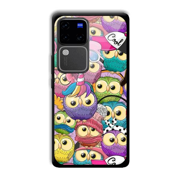 Colorful Owls Phone Customized Printed Back Cover for Vivo V30 Pro 5G