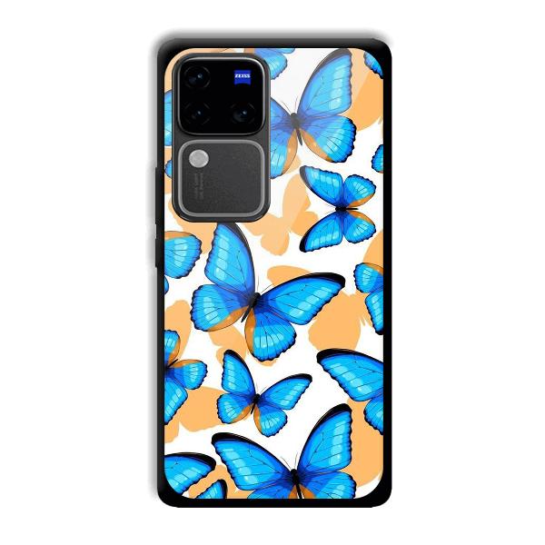 Blue Butterflies Phone Customized Printed Back Cover for Vivo V30 Pro 5G