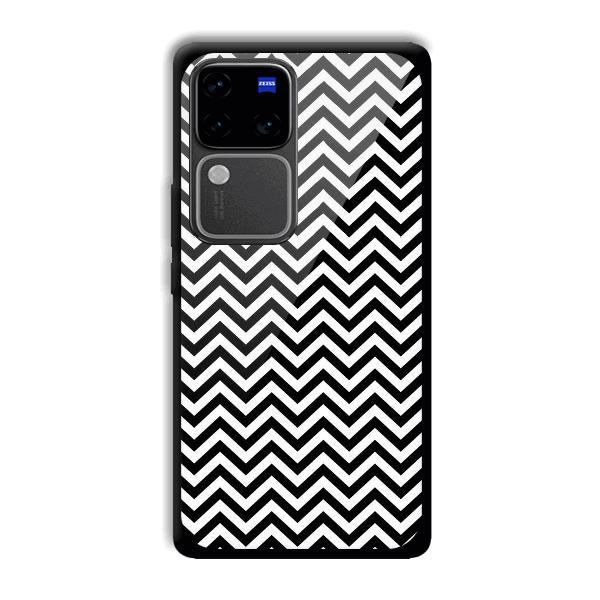 Black White Zig Zag Phone Customized Printed Back Cover for Vivo V30 Pro 5G