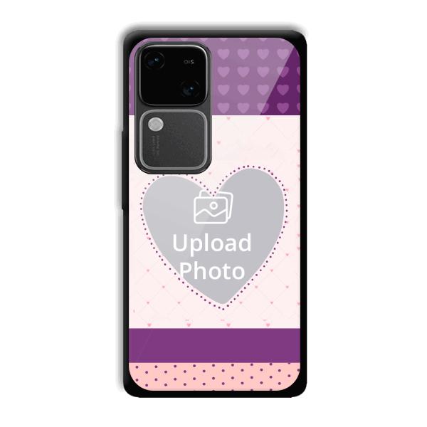 Purple Hearts Customized Printed Back Cover for Vivo V30