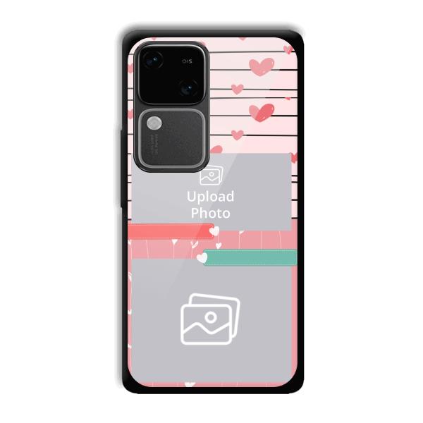 Pink Hearts Customized Printed Back Cover for Vivo V30
