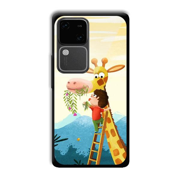 Giraffe & The Boy Phone Customized Printed Back Cover for Vivo V30
