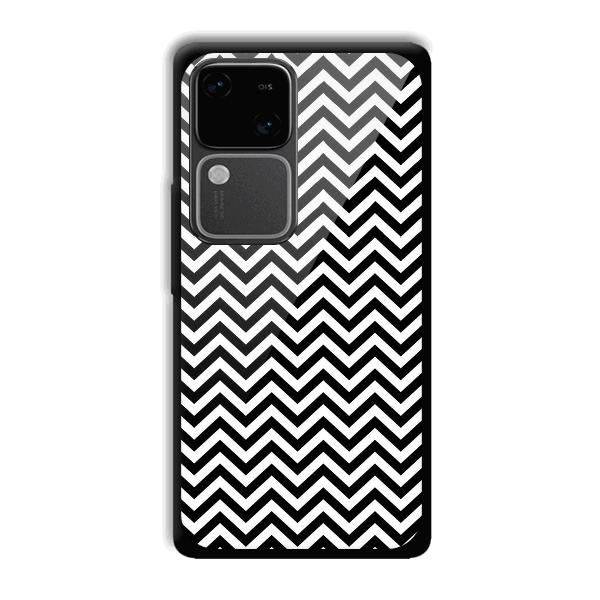 Black White Zig Zag Phone Customized Printed Back Cover for Vivo V30