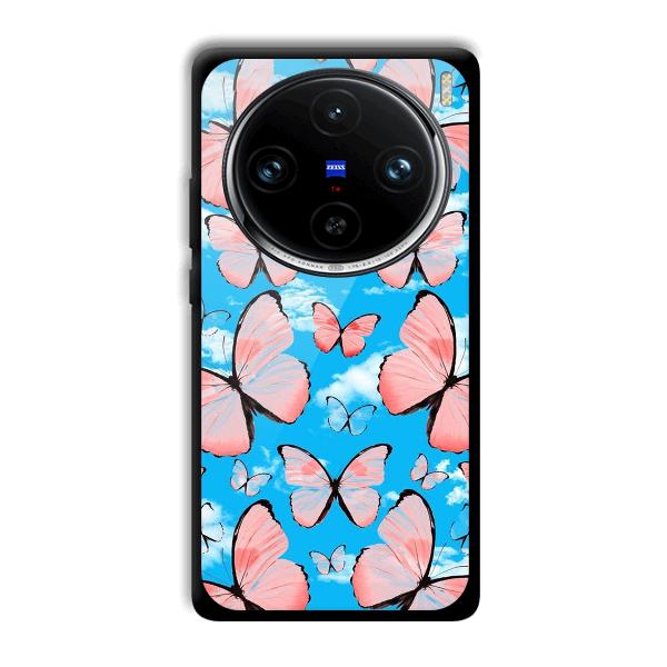 Pink Butterflies Phone Customized Printed Back Cover for Vivo X100 Pro
