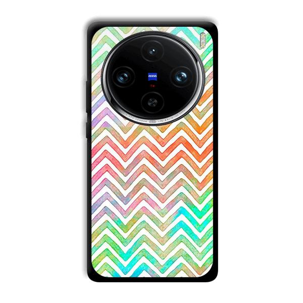 White Zig Zag Pattern Phone Customized Printed Back Cover for Vivo X100 Pro