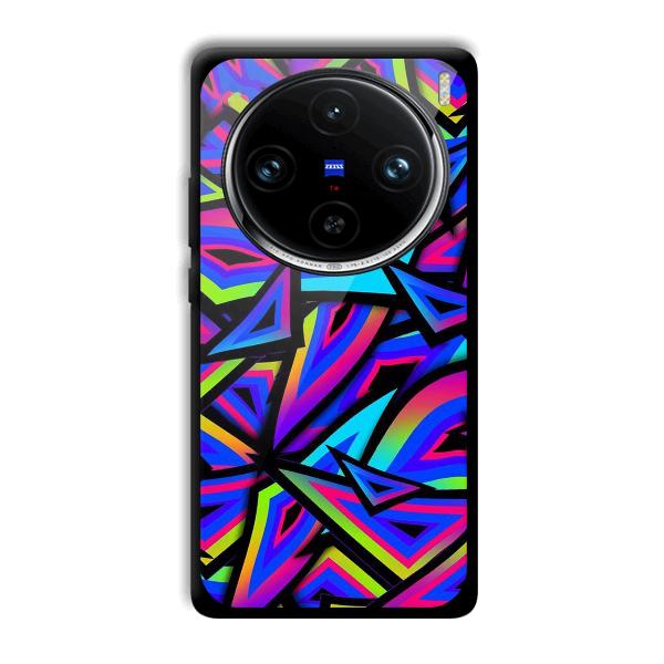Blue Triangles Phone Customized Printed Back Cover for Vivo X100 Pro