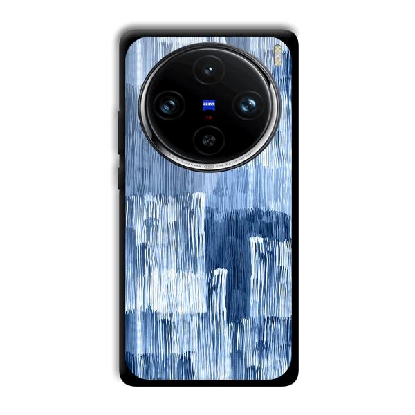 Blue White Lines Phone Customized Printed Back Cover for Vivo X100 Pro