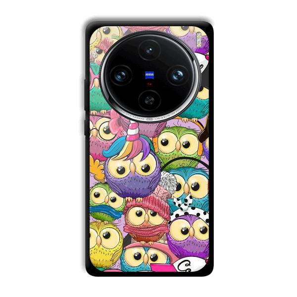 Colorful Owls Phone Customized Printed Back Cover for Vivo X100 Pro