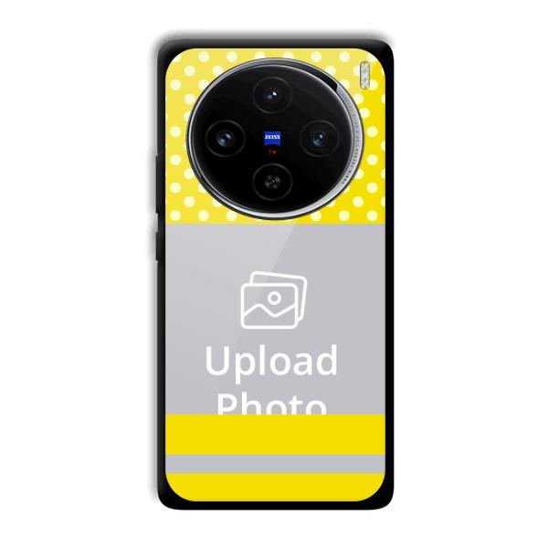 White & Yellow Customized Printed Back Cover for Vivo X100