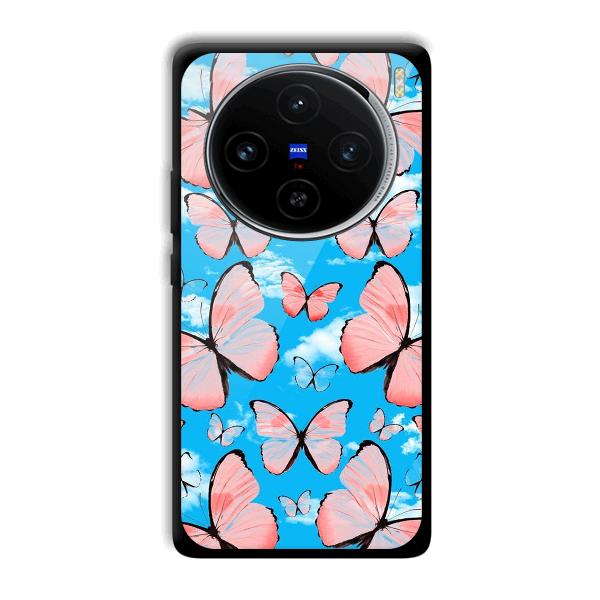Pink Butterflies Phone Customized Printed Back Cover for Vivo X100