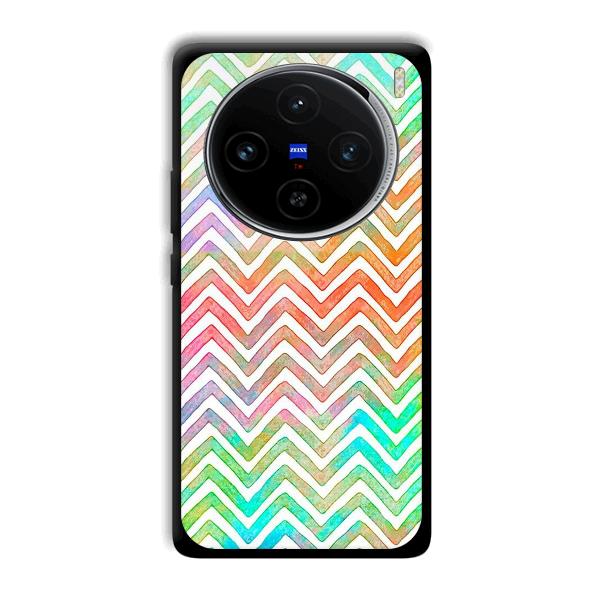 White Zig Zag Pattern Phone Customized Printed Back Cover for Vivo X100
