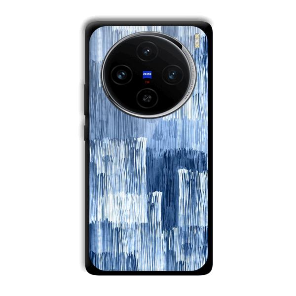 Blue White Lines Phone Customized Printed Back Cover for Vivo X100