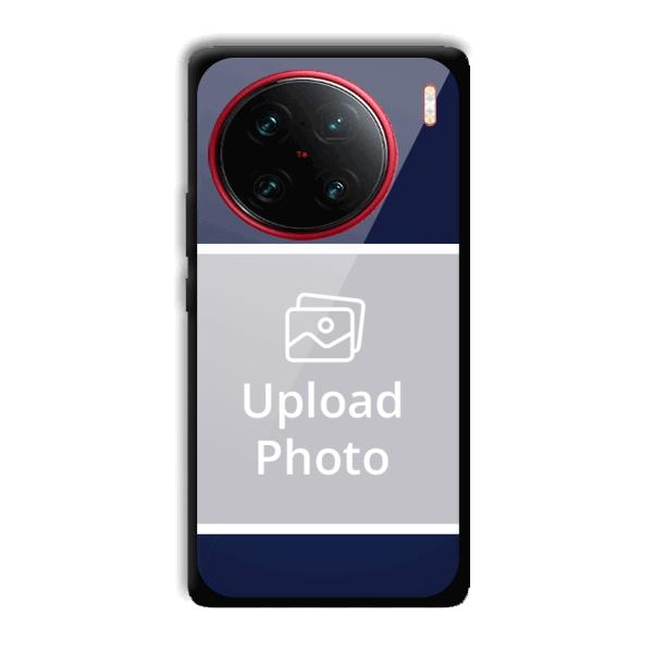 Blue White Customized Printed Back Cover for Vivo X90 Pro