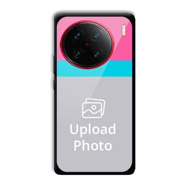 Pink & Sky Blue Customized Printed Back Cover for Vivo X90 Pro
