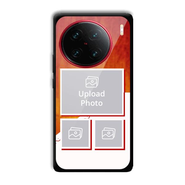 Red White Background Customized Printed Back Cover for Vivo X90 Pro
