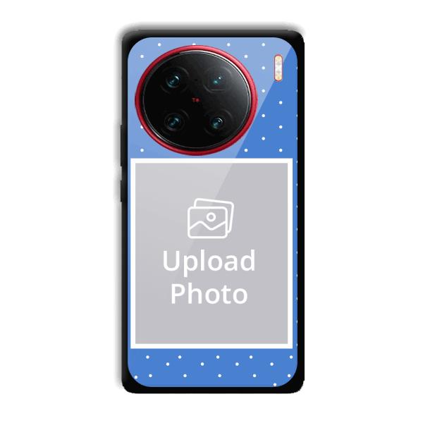 Sky Blue White Customized Printed Back Cover for Vivo X90 Pro