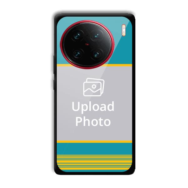 Yellow Blue Design Customized Printed Back Cover for Vivo X90 Pro