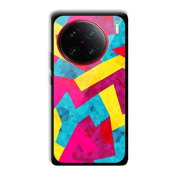 Pink Yellow Pattern Phone Customized Printed Back Cover for Vivo X90 Pro
