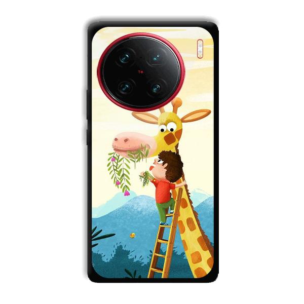Giraffe & The Boy Phone Customized Printed Back Cover for Vivo X90 Pro