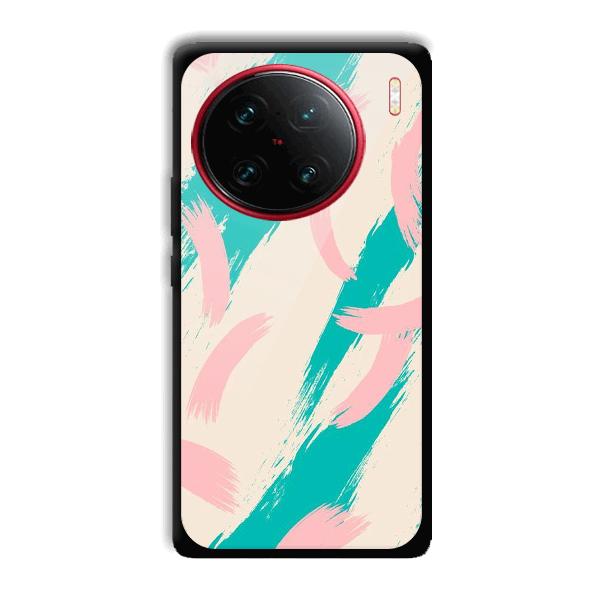Pinkish Blue Phone Customized Printed Back Cover for Vivo X90 Pro