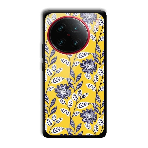 Yellow Fabric Design Phone Customized Printed Back Cover for Vivo X90 Pro