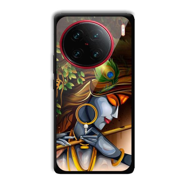 Krishna & Flute Phone Customized Printed Back Cover for Vivo X90 Pro