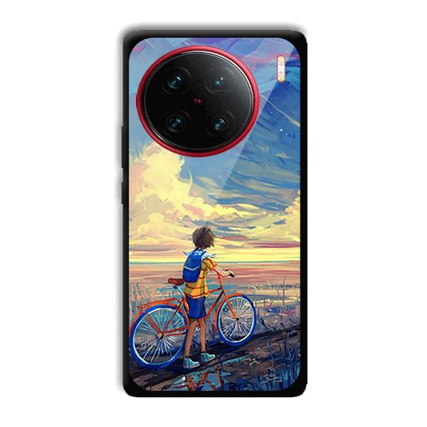 Boy & Sunset Phone Customized Printed Back Cover for Vivo X90 Pro