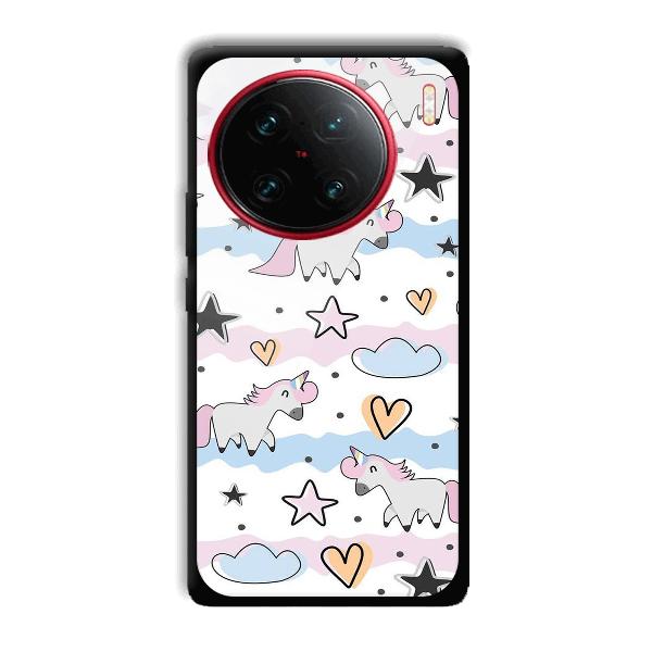 Unicorn Pattern Phone Customized Printed Back Cover for Vivo X90 Pro