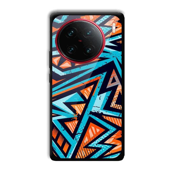 Zig Zag Pattern Phone Customized Printed Back Cover for Vivo X90 Pro