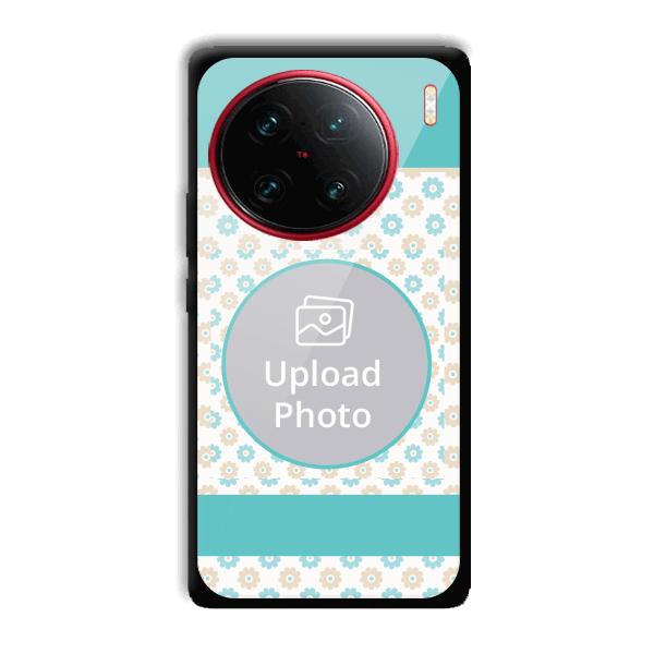 Blue Flowers Customized Printed Back Cover for Vivo X90