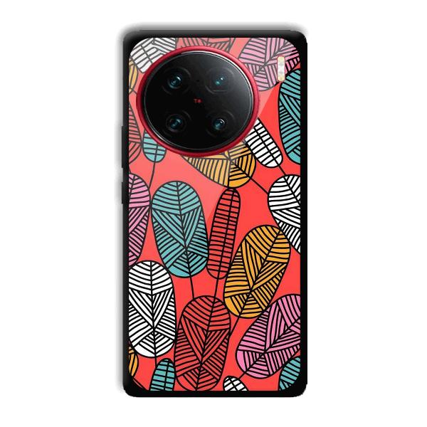 Lines and Leaves Phone Customized Printed Back Cover for Vivo X90