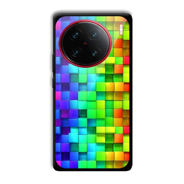 Square Blocks Phone Customized Printed Back Cover for Vivo X90