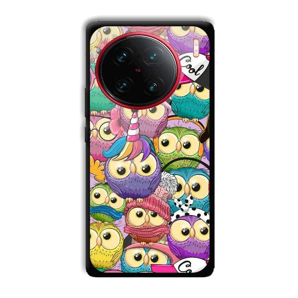 Colorful Owls Phone Customized Printed Back Cover for Vivo X90