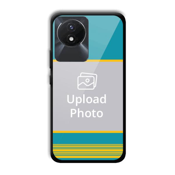 Yellow Blue Design Customized Printed Back Cover for Vivo Y02