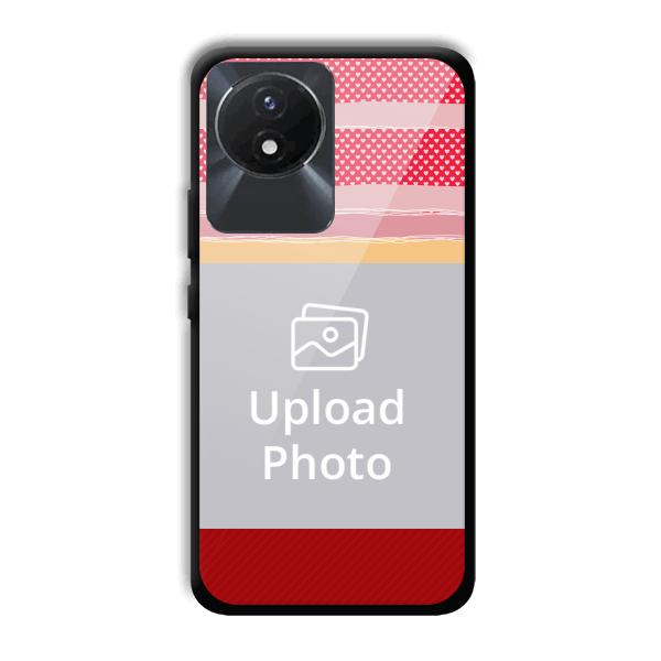 Red Pink Design Customized Printed Back Cover for Vivo Y02