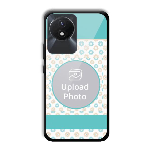 Blue Flowers Customized Printed Back Cover for Vivo Y02
