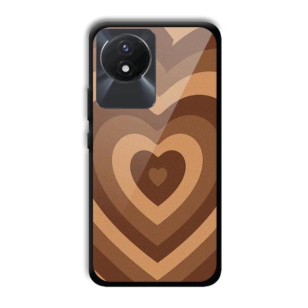 Brown Hearts Phone Customized Printed Back Cover for Vivo Y02