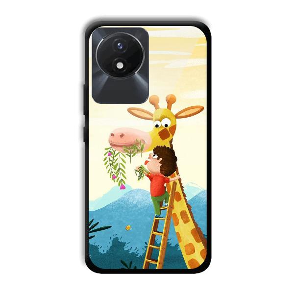 Giraffe & The Boy Phone Customized Printed Back Cover for Vivo Y02