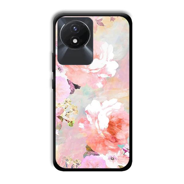 Floral Canvas Phone Customized Printed Back Cover for Vivo Y02