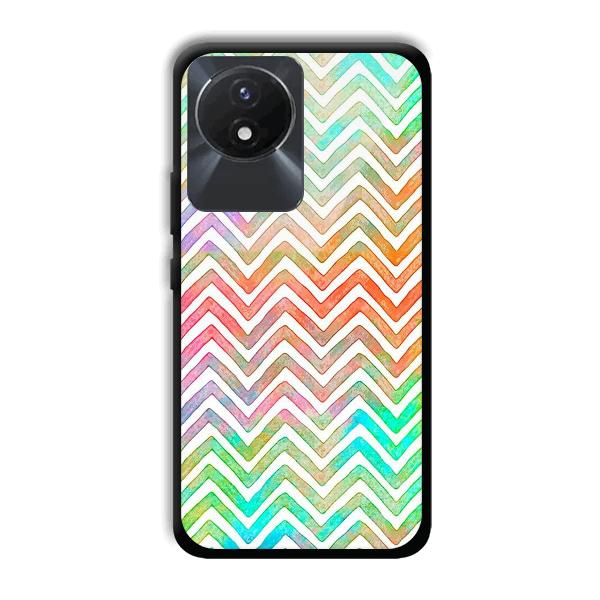 White Zig Zag Pattern Phone Customized Printed Back Cover for Vivo Y02