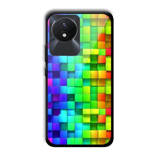 Square Blocks Phone Customized Printed Back Cover for Vivo Y02