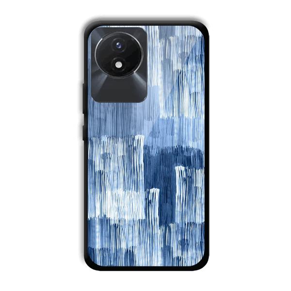 Blue White Lines Phone Customized Printed Back Cover for Vivo Y02