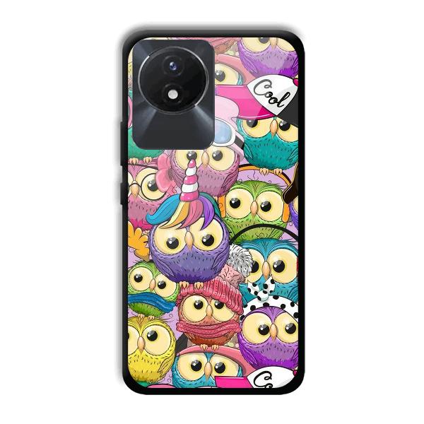 Colorful Owls Phone Customized Printed Back Cover for Vivo Y02