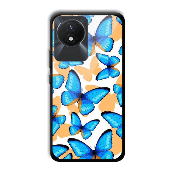 Blue Butterflies Phone Customized Printed Back Cover for Vivo Y02