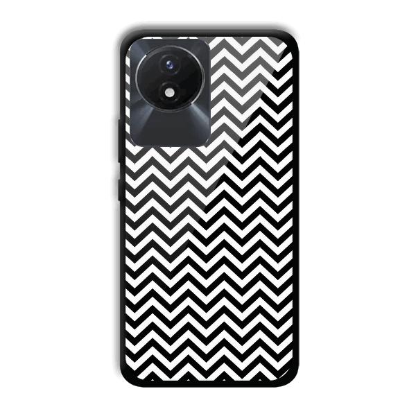 Black White Zig Zag Phone Customized Printed Back Cover for Vivo Y02
